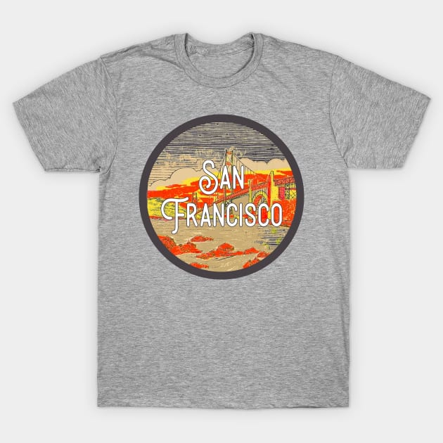 San Francisco Vintage Travel Decal T-Shirt by zsonn